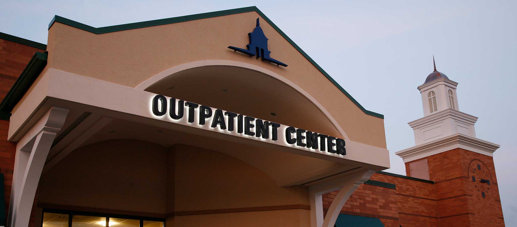 The front door of The Christ Hospital Outpatient Center located in Anderson