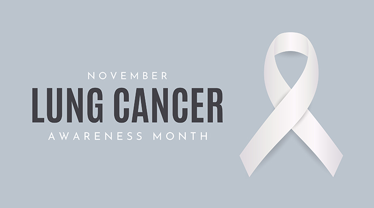 November Lung Cancer Awareness Month with White Ribbon
