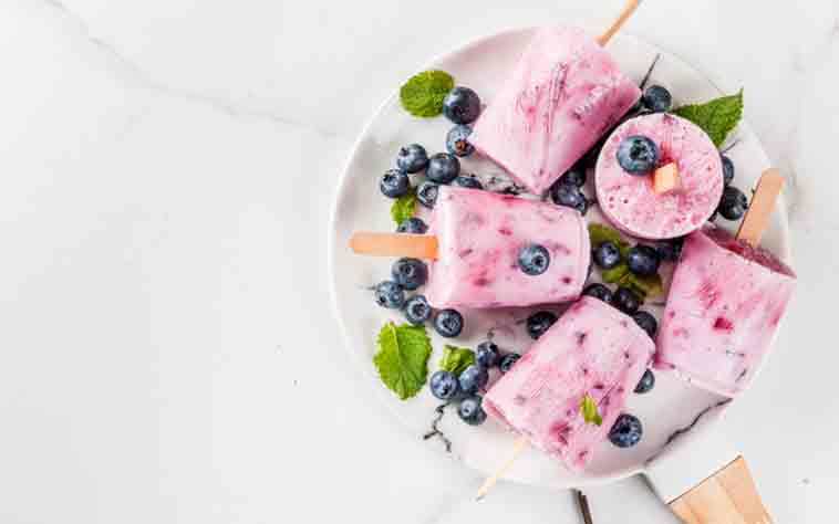 Berry Cherry Yogurt Popsicles on a platter for The Christ Hospital's recipe.