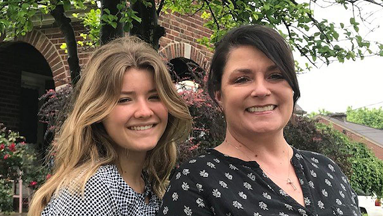 B105 radio personality Chelsie with her niece, for her blog about common shoulder injuries. 