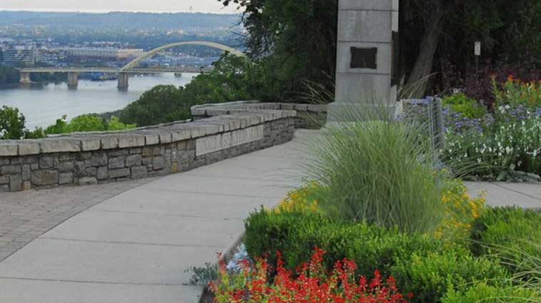 Eden Park in Cincinnati view of the Ohio River.