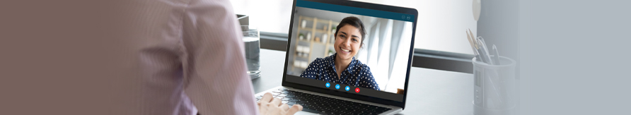 Person talking to someone over video chat