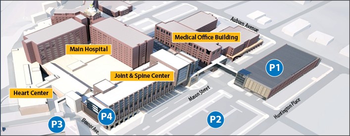 Map of The Christ Hospital main campus in Mt. Auburn