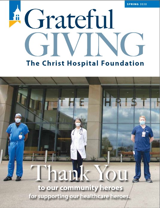 Grateful Giving magazine cover from The Christ Hospital for Spring 2020