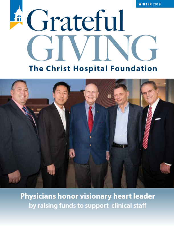 Grateful Giving magazine cover from The Christ Hospital for Winter 2019