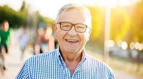 Older gentleman recovering from hydrocephalus at The Christ Hospital. 