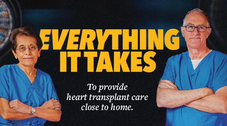 Geetha Bhat, MD, and Robert Dowling, MD, heart transplant specialists at The Christ Hospital