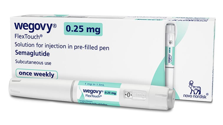 News image of Wegovy package from Novo Nordisk