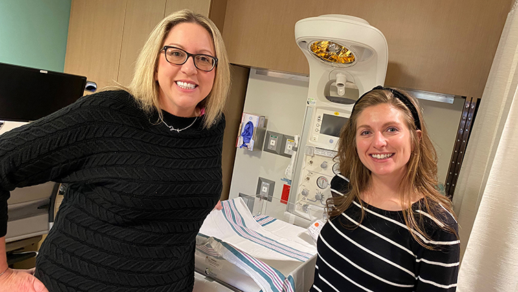 Q102's Jennifer Fritsch tours Liberty Family Birthing Center with fellow mom Paige